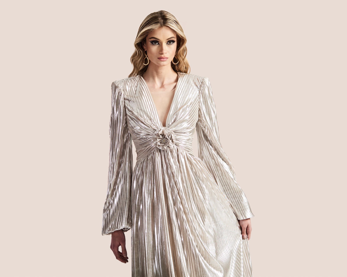Celestial Pleated Gown