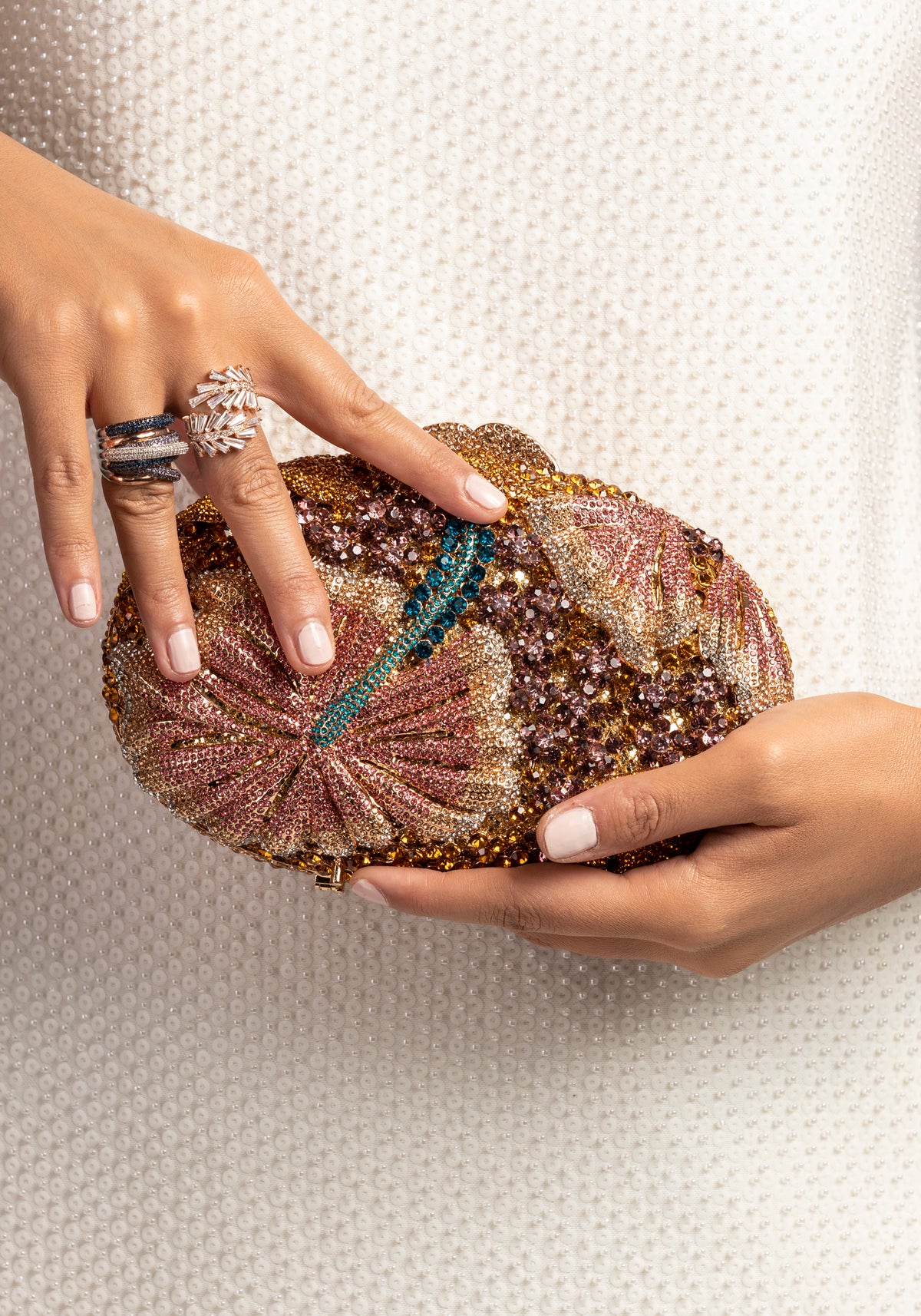 Gemstone ornate luxury handbag