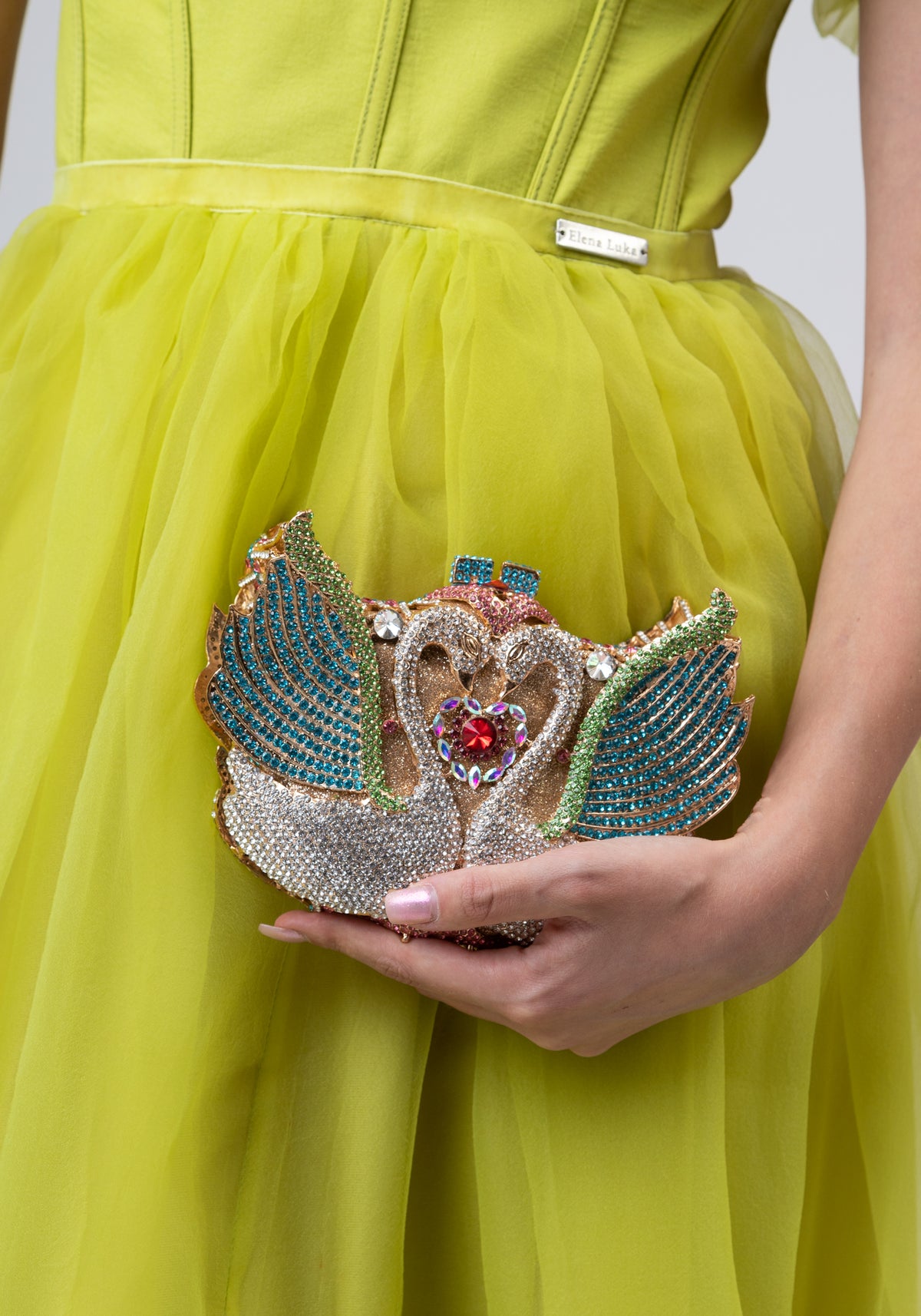 Sparkly swan luxury handbag