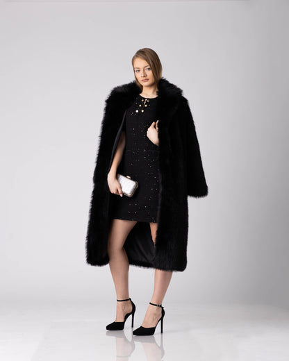 Noir Faux Fur Coat