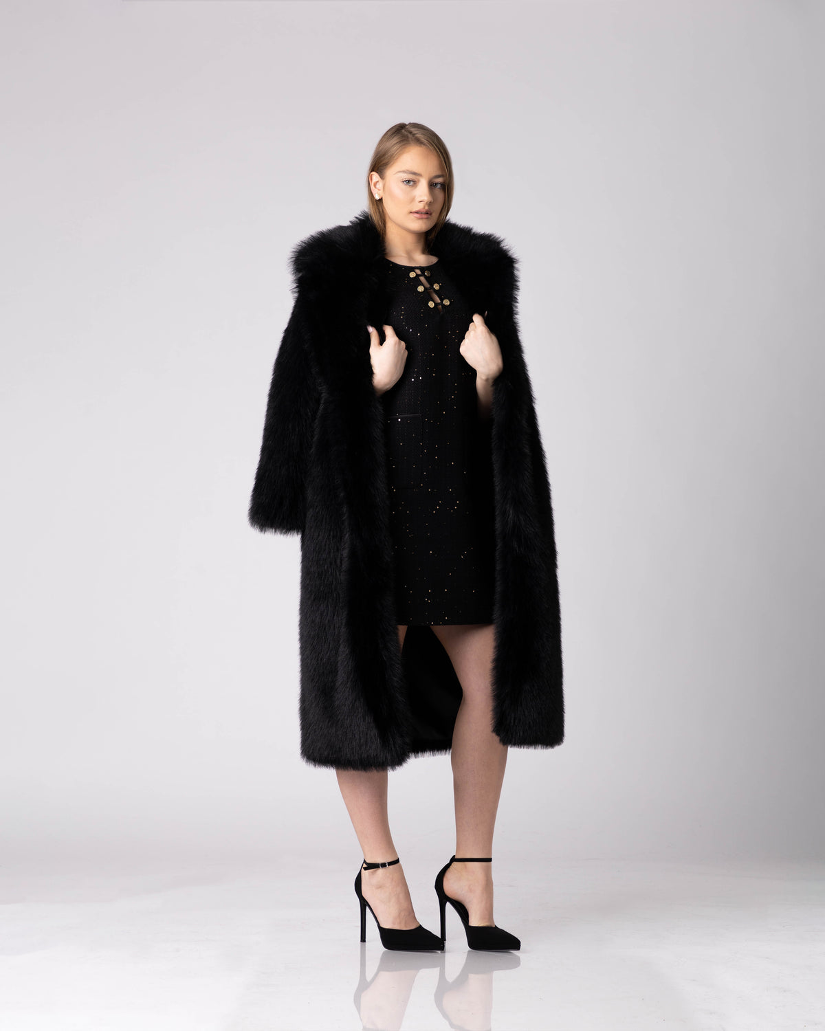 Noir Faux Fur Coat