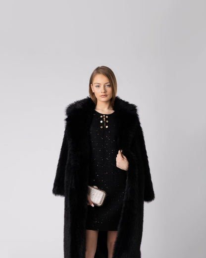 Noir Faux Fur Coat