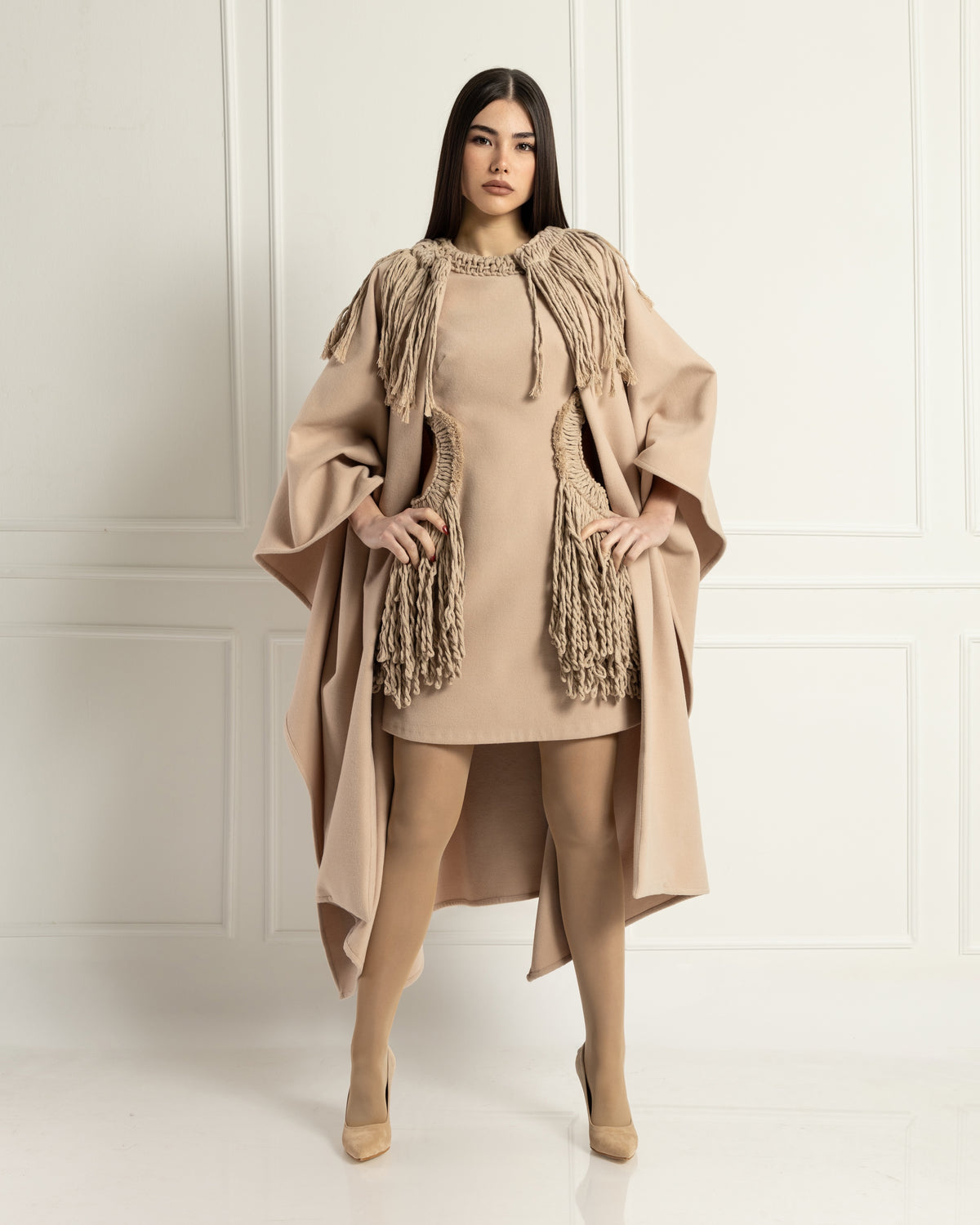 Chic Handcrafted Fringe Cape