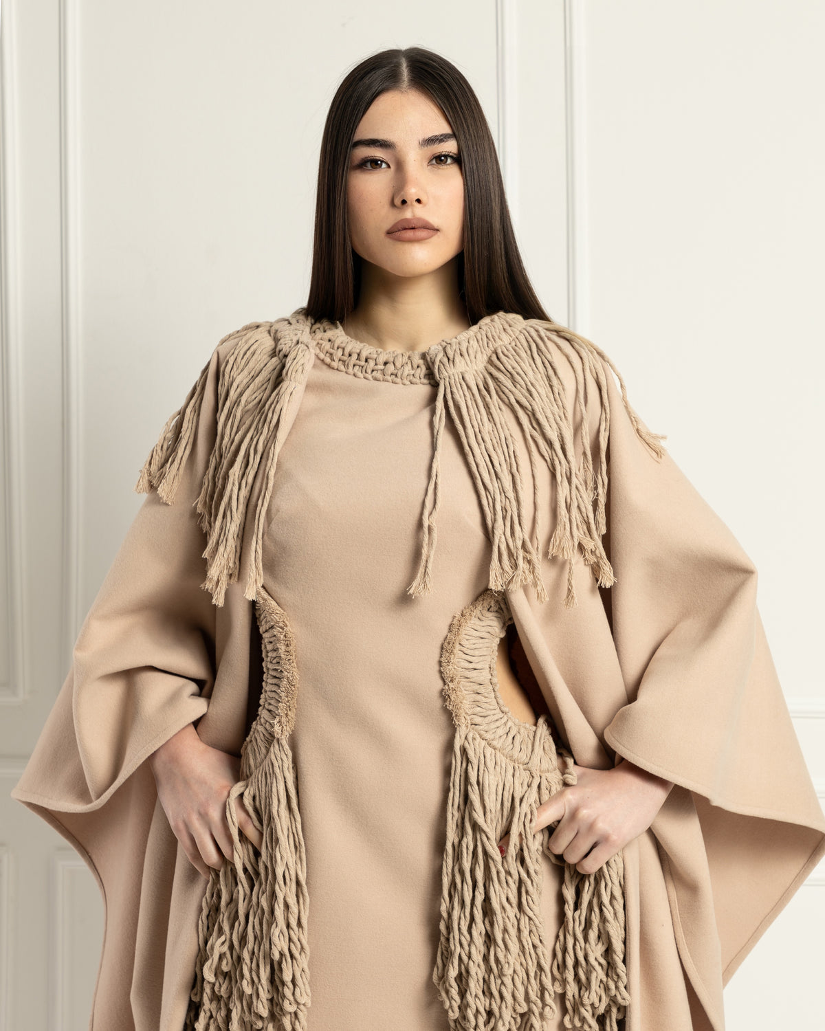 Chic Handcrafted Fringe Cape