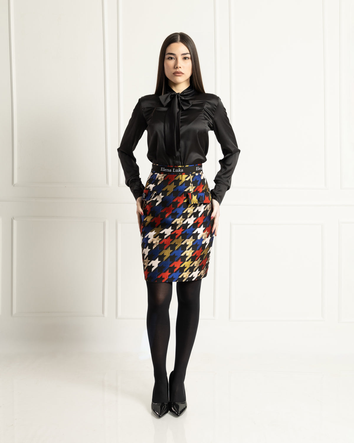 Houndstooth Elegance Skirt