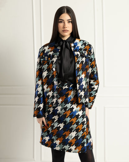 Houndstooth Elegance Blazer