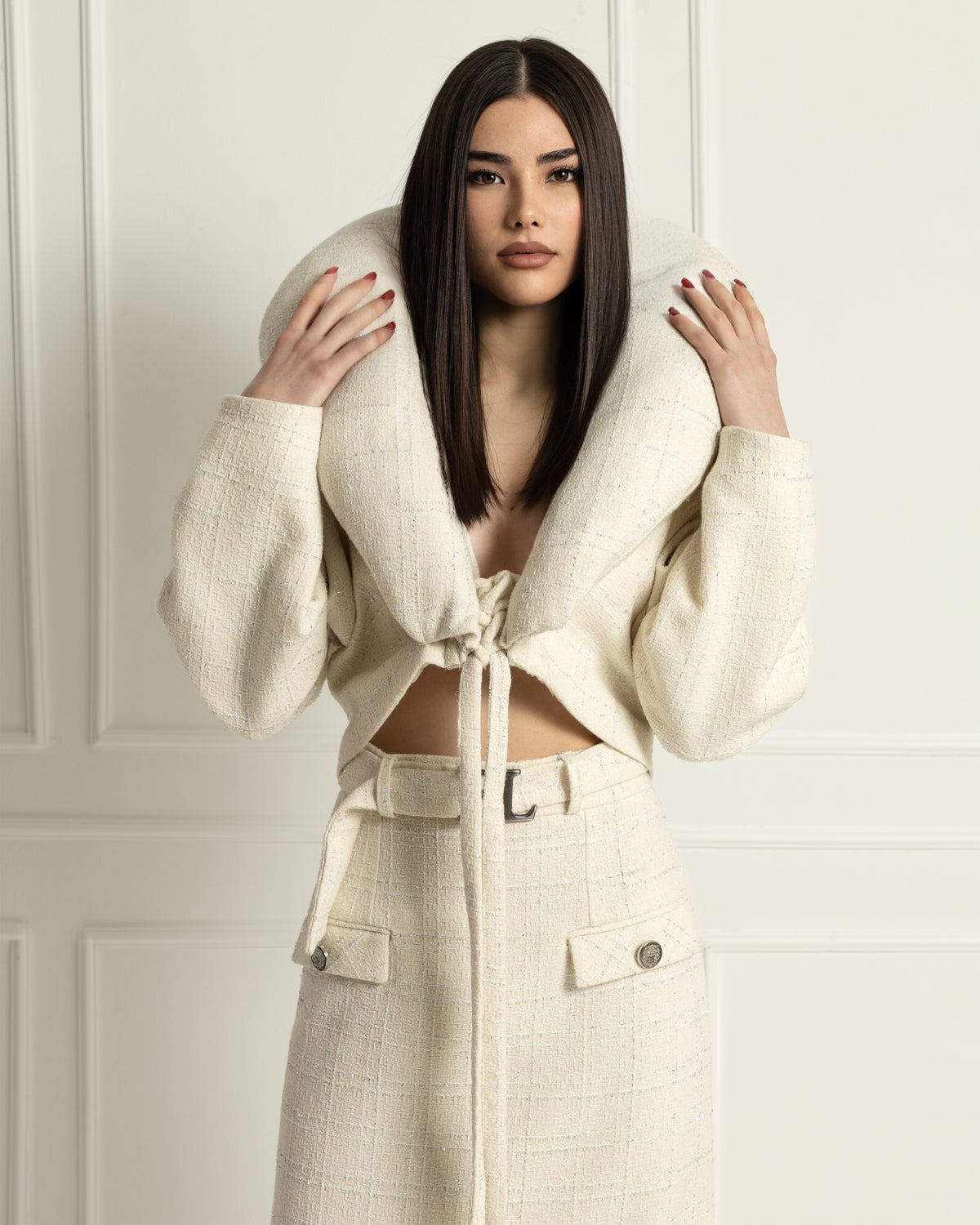 Aristocratic White Tweed 3 piece set