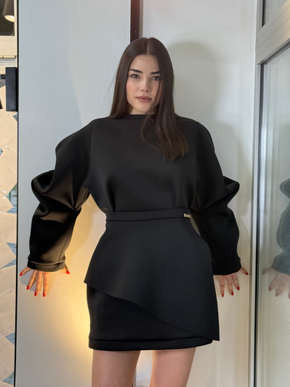 Noir Sculpt Neoprene Dress