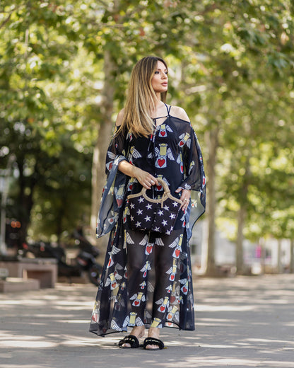 Angels Whisper Kaftan Dress – Noir