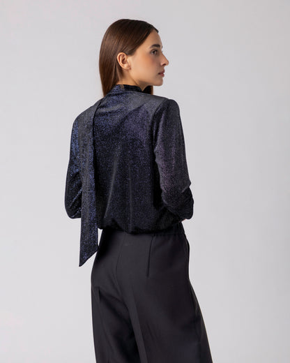 Midnight Tie Blouse