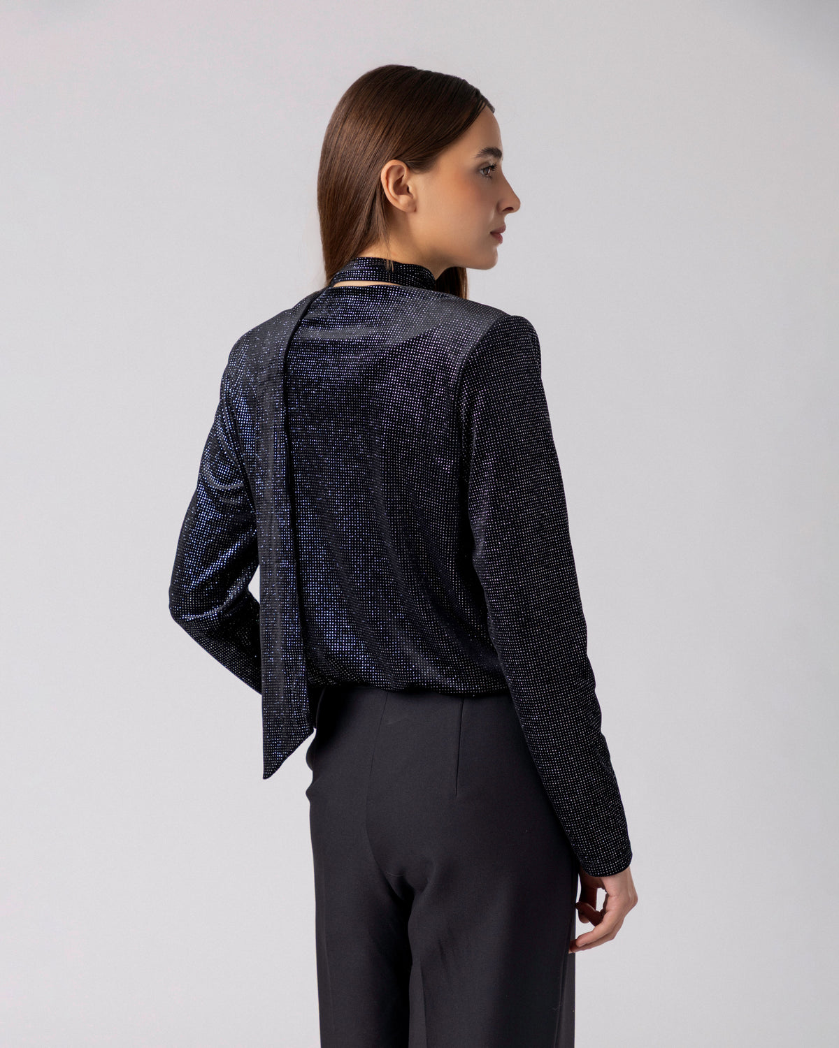 Midnight Tie Blouse