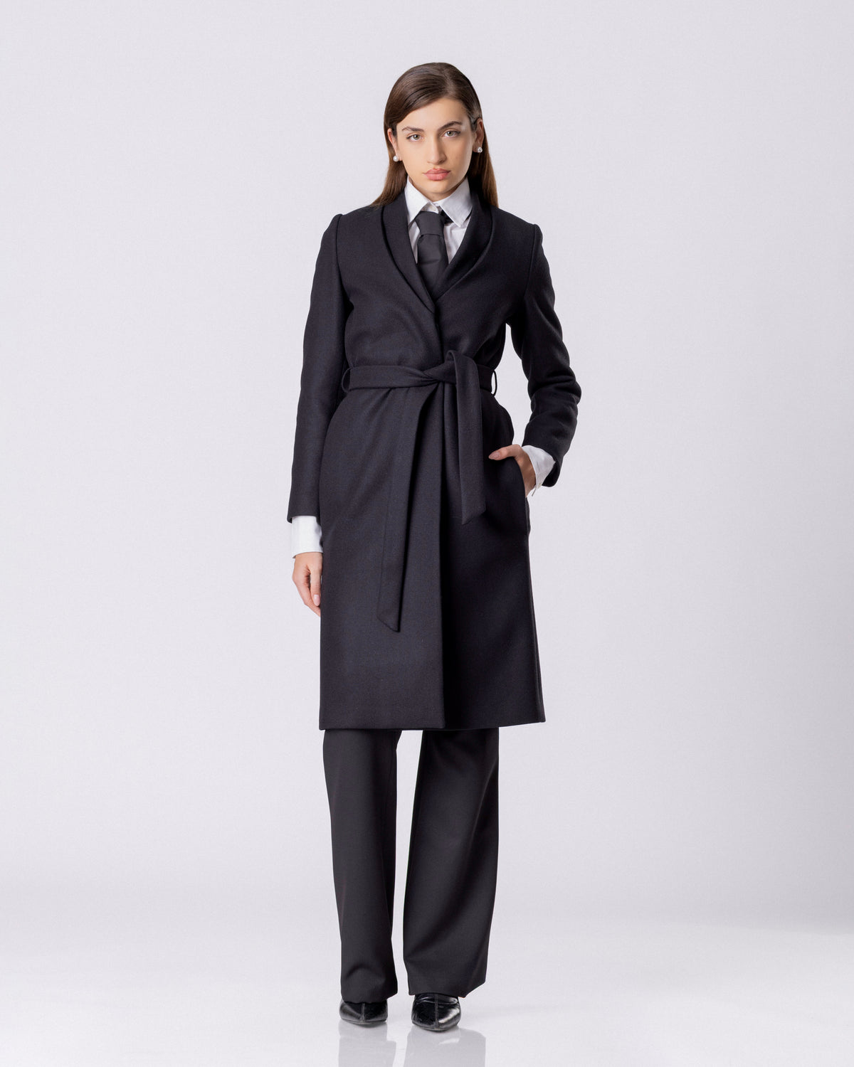 Noir Command Wrap Coat