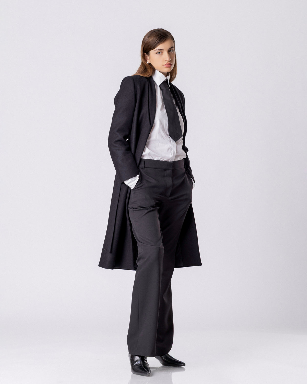 Noir Command Wrap Coat