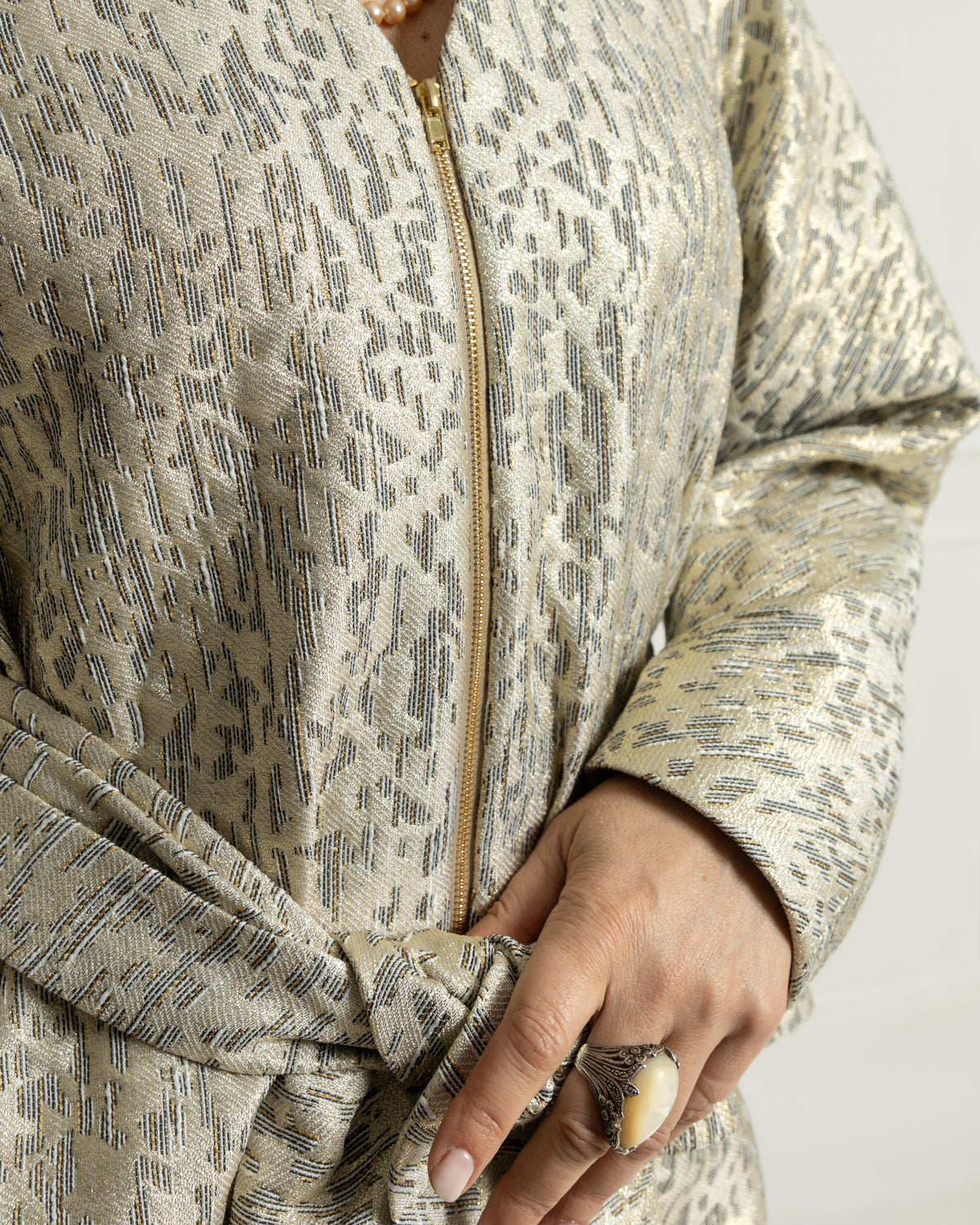 Gilded Grace Brocade Blazer