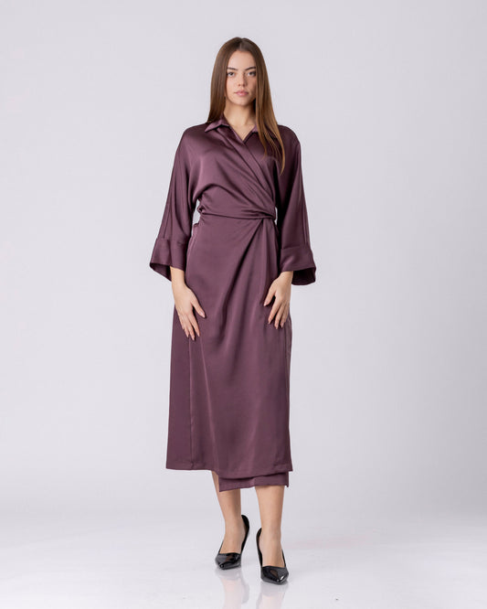 Velvet Plum Wrap Dress