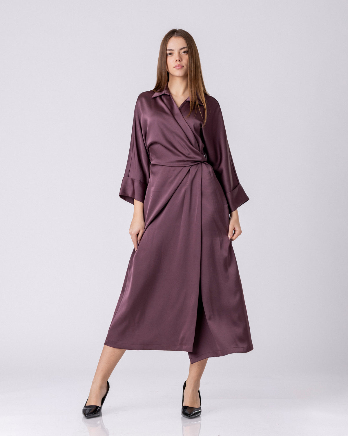 Velvet Plum Wrap Dress
