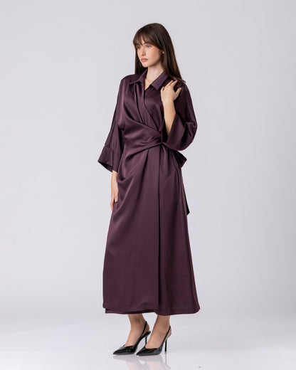 Velvet Plum Wrap Dress