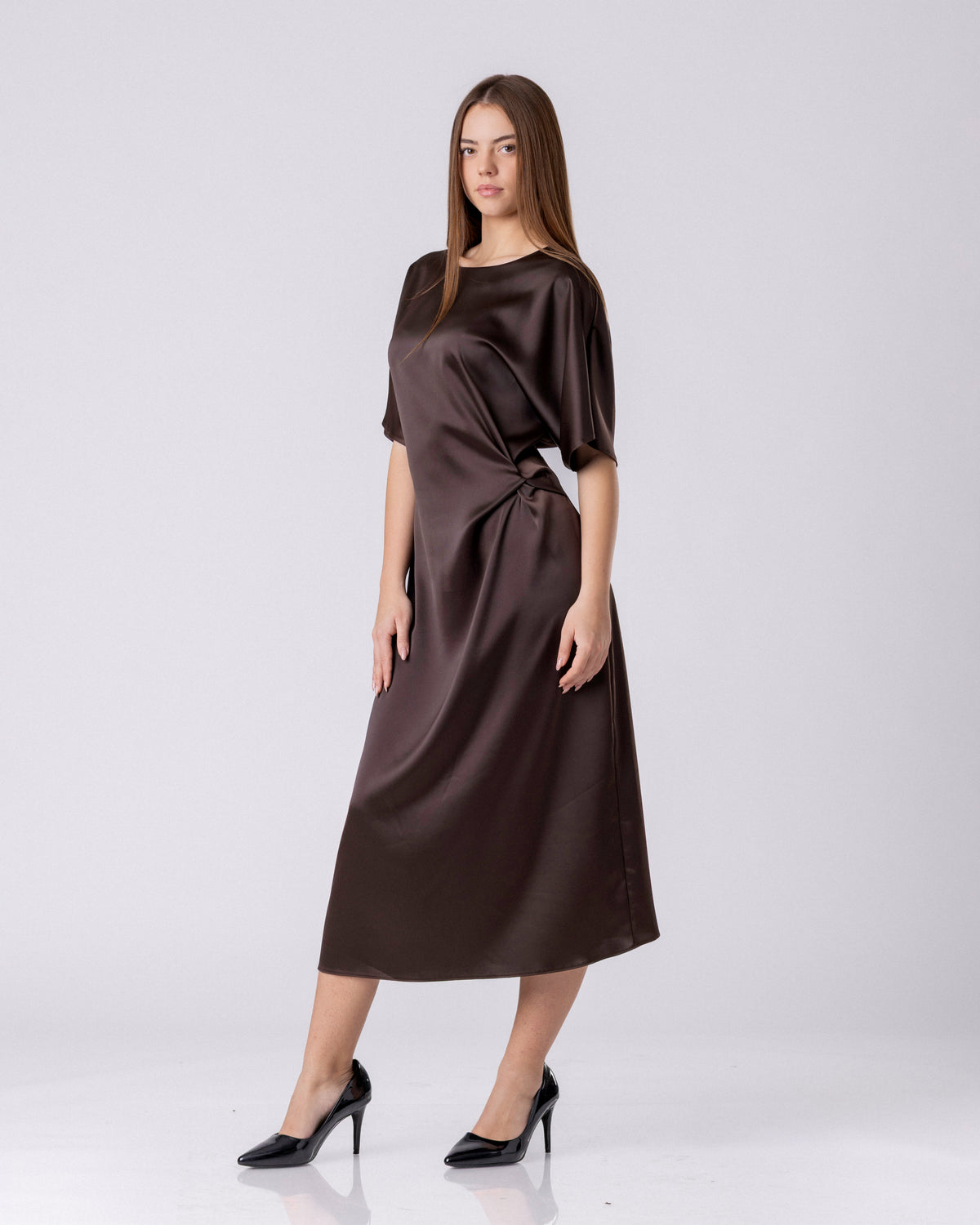 Satin Ease Midi Dress