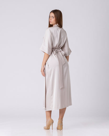 The Satin Ease Wrap Dress