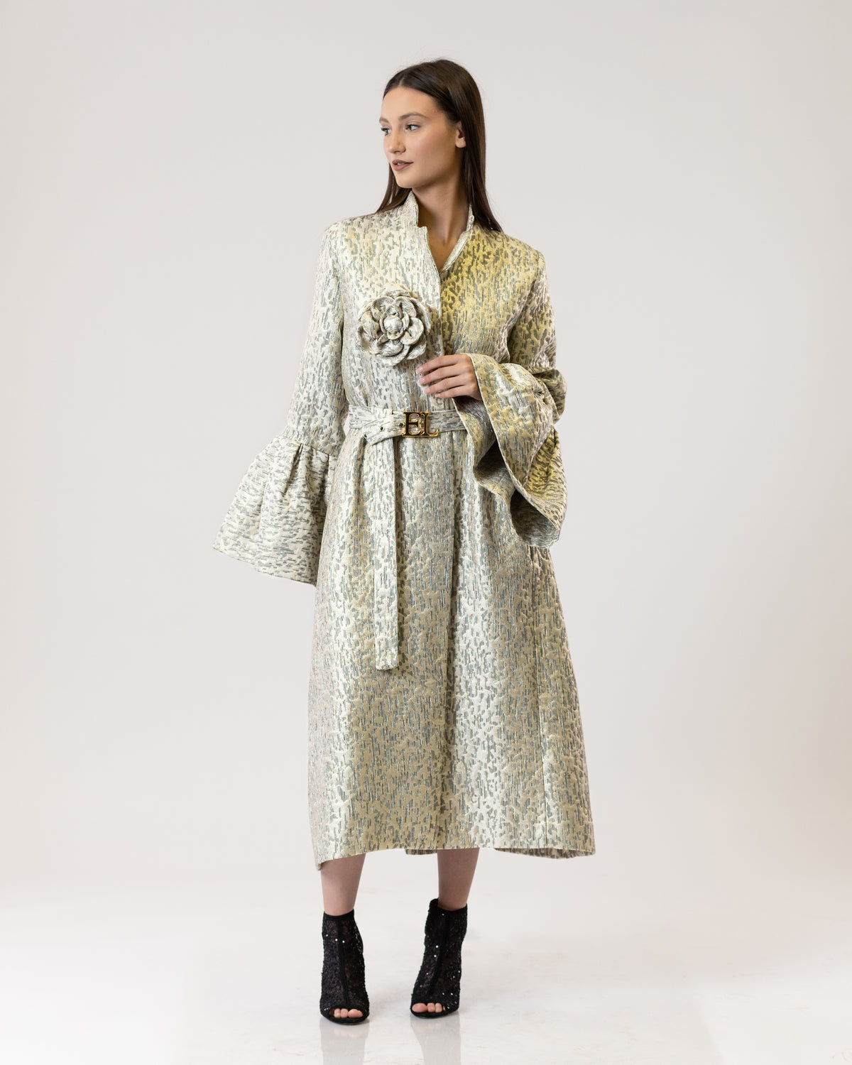 Regal Bloom Brocade Coat