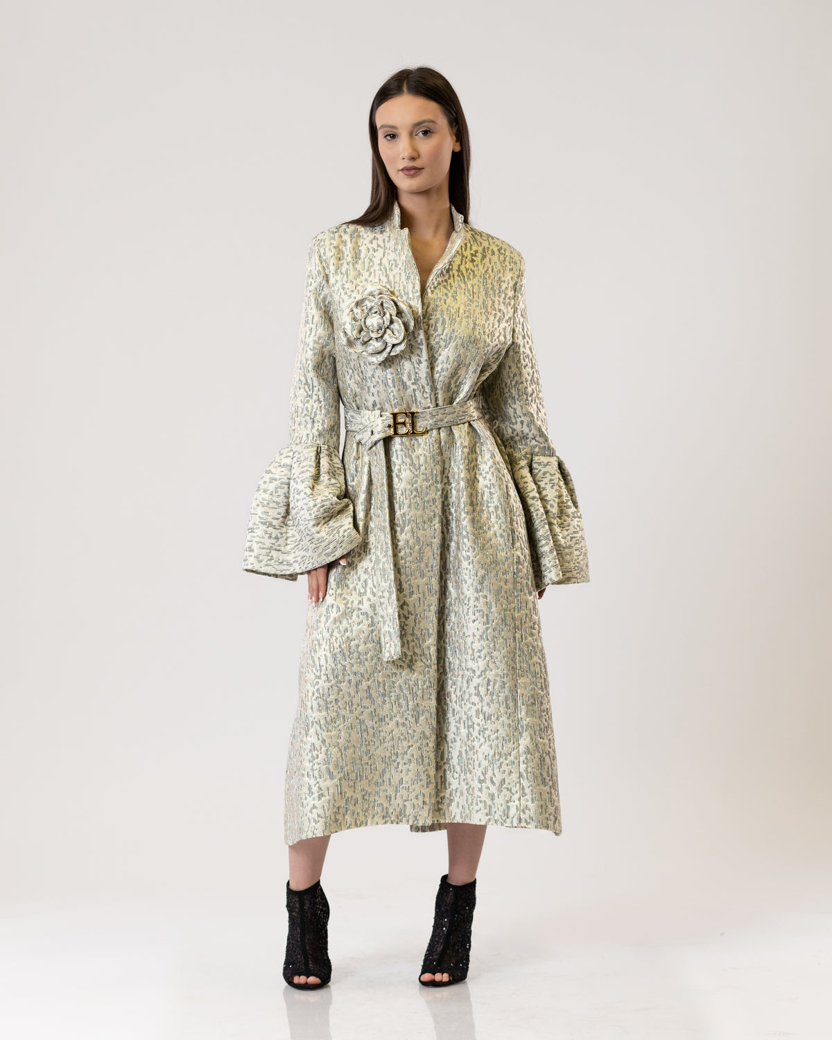 Regal Bloom Brocade Coat