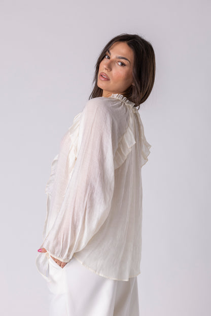 Althea Sheer Ruffle Blouse