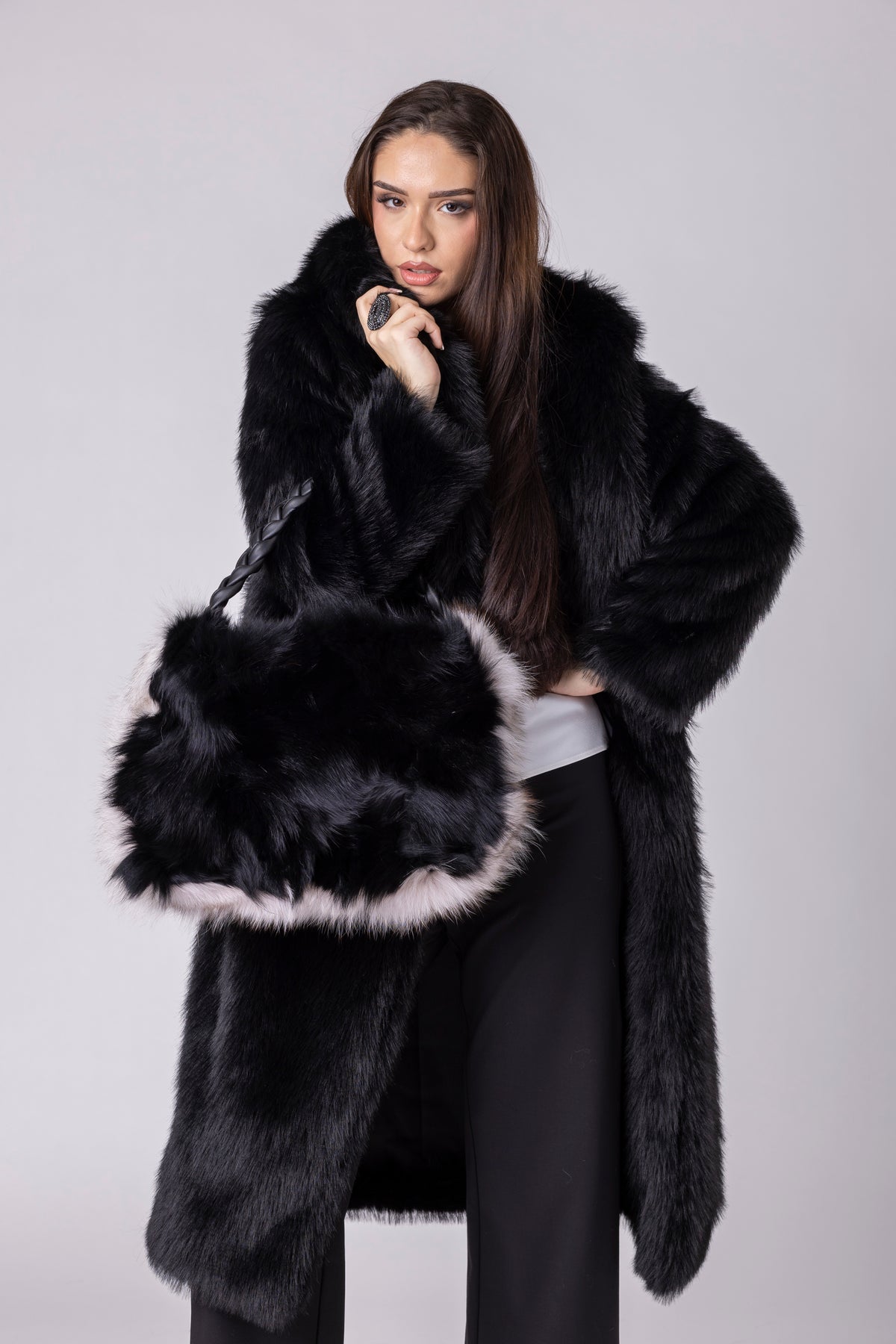 Noirelle Faux Fur Coat