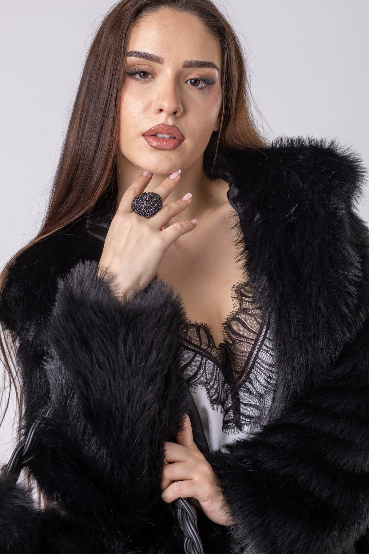 Noirelle Faux Fur Coat