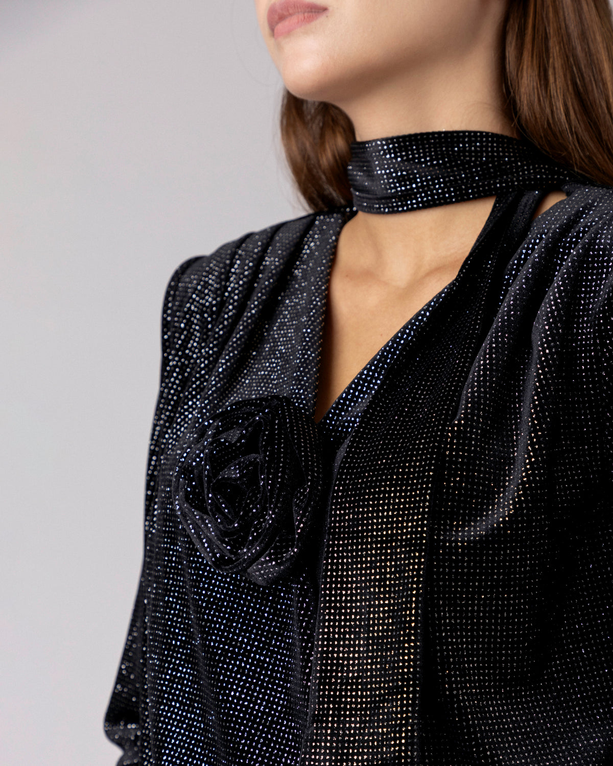 Midnight Tie Blouse
