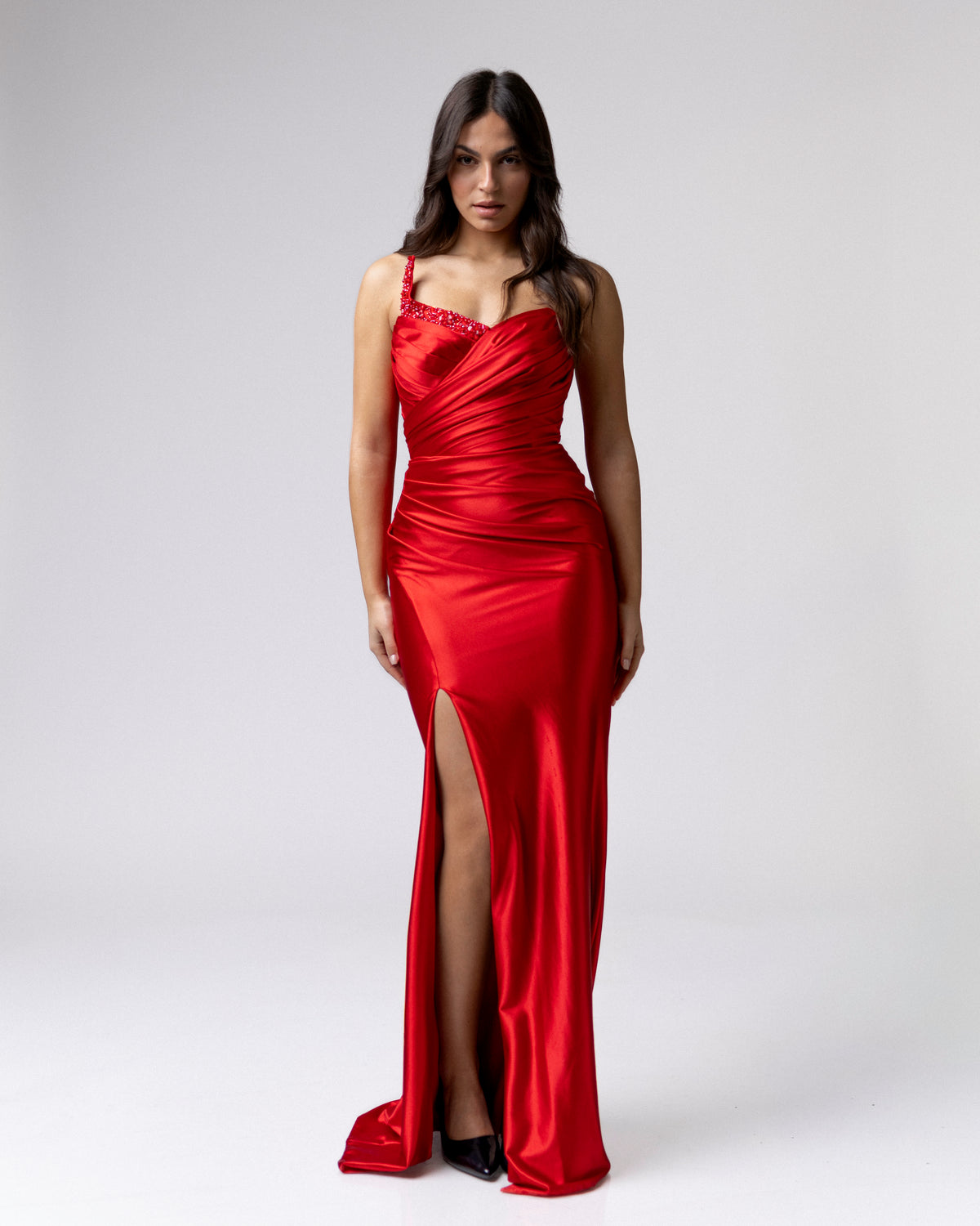 Ravenna One-Shoulder Satin Gown