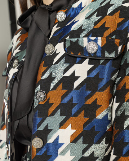 Houndstooth Elegance Blazer