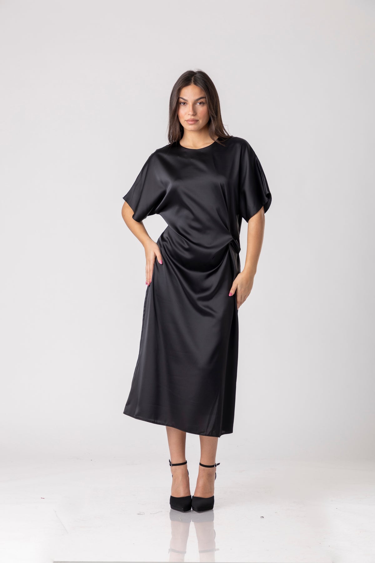 Kaven Satin Midi Dress
