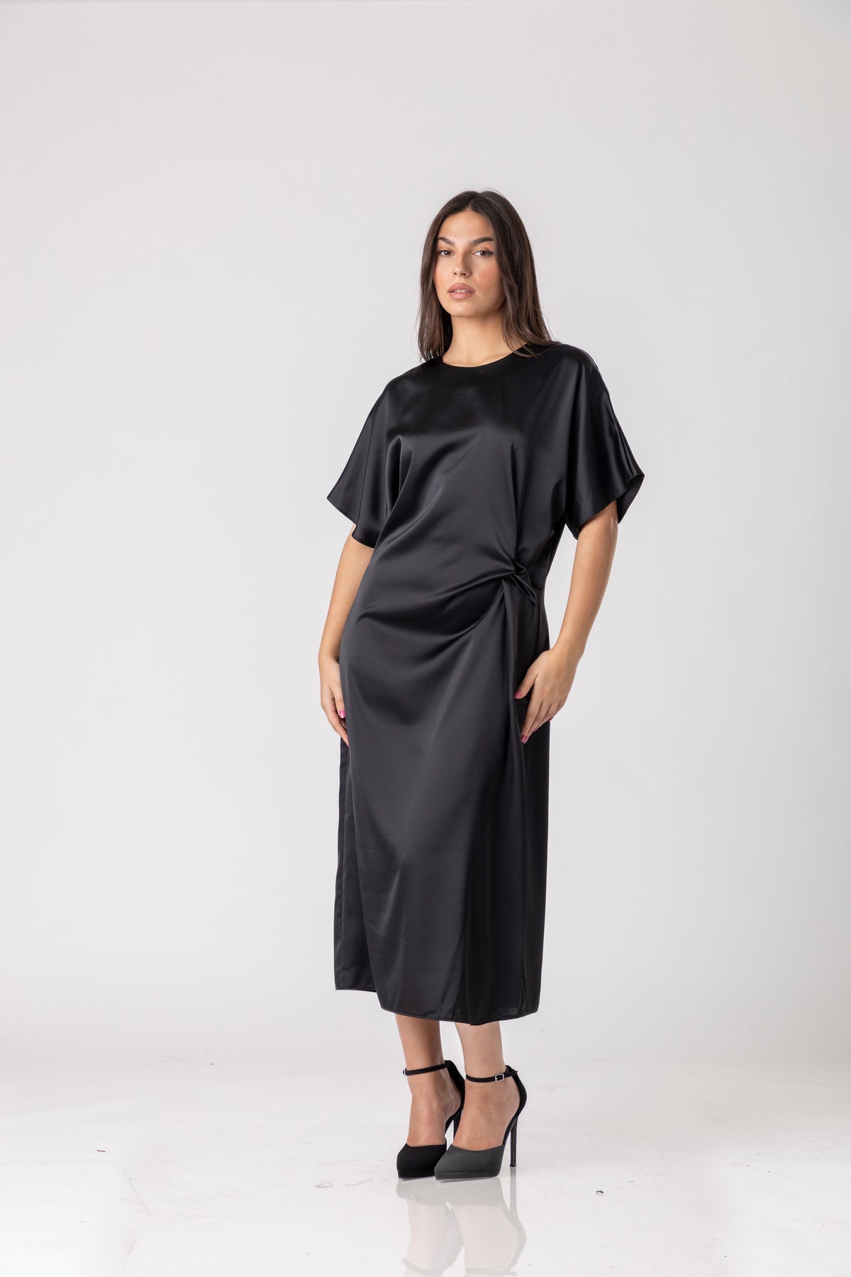 Kaven Satin Midi Dress