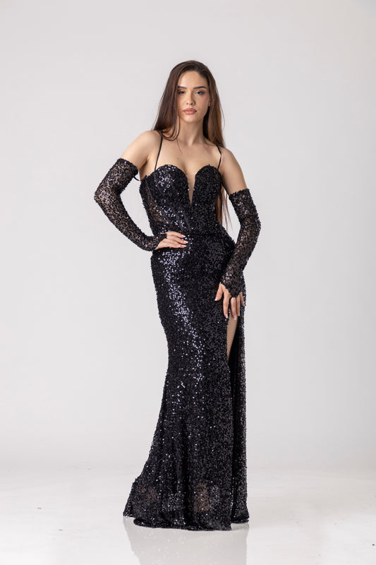 Zenara Sequin Corset Gown