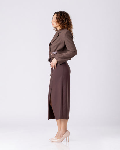 Structure Buckle Cropped Coat