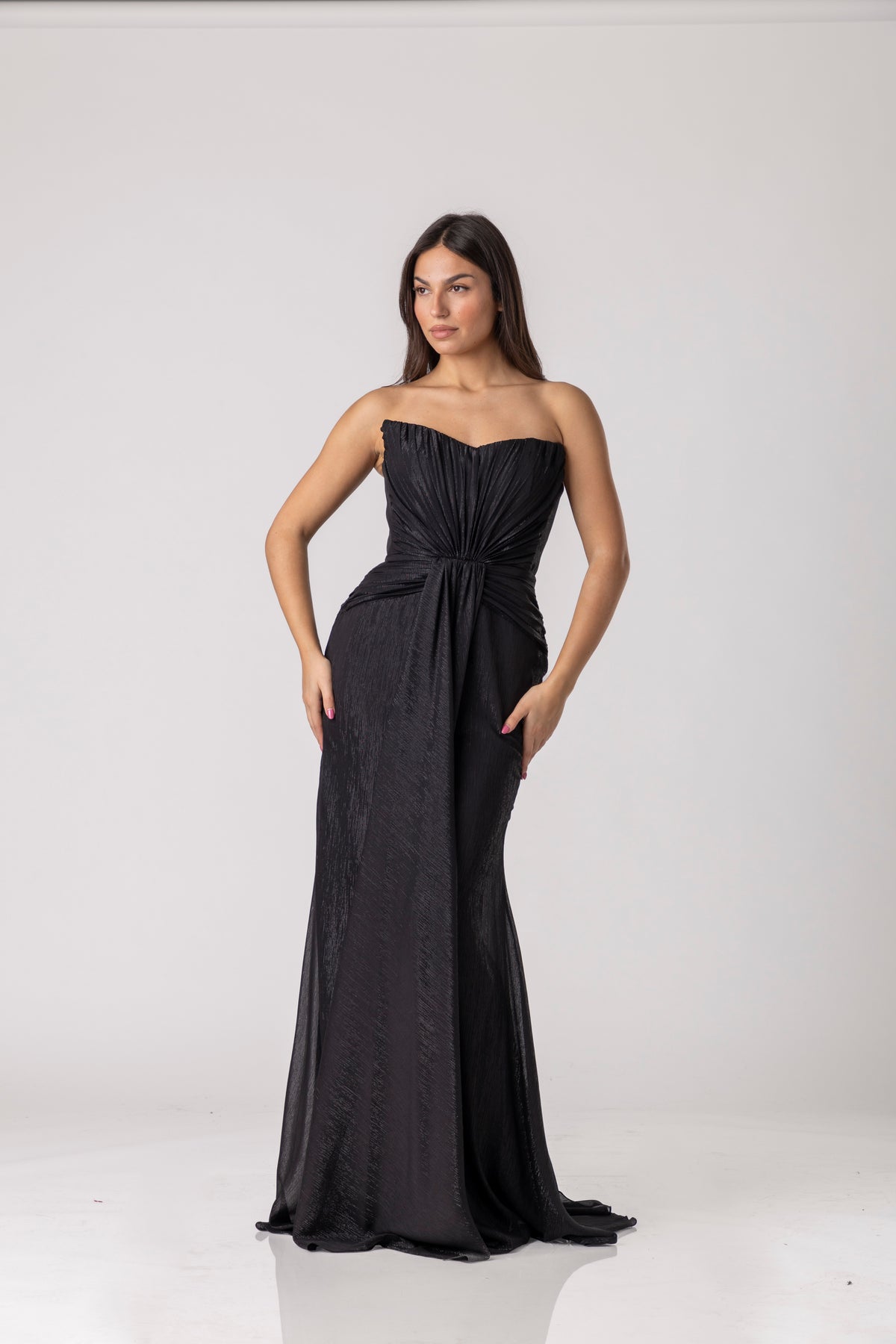 Calixa Draped Evening Gown