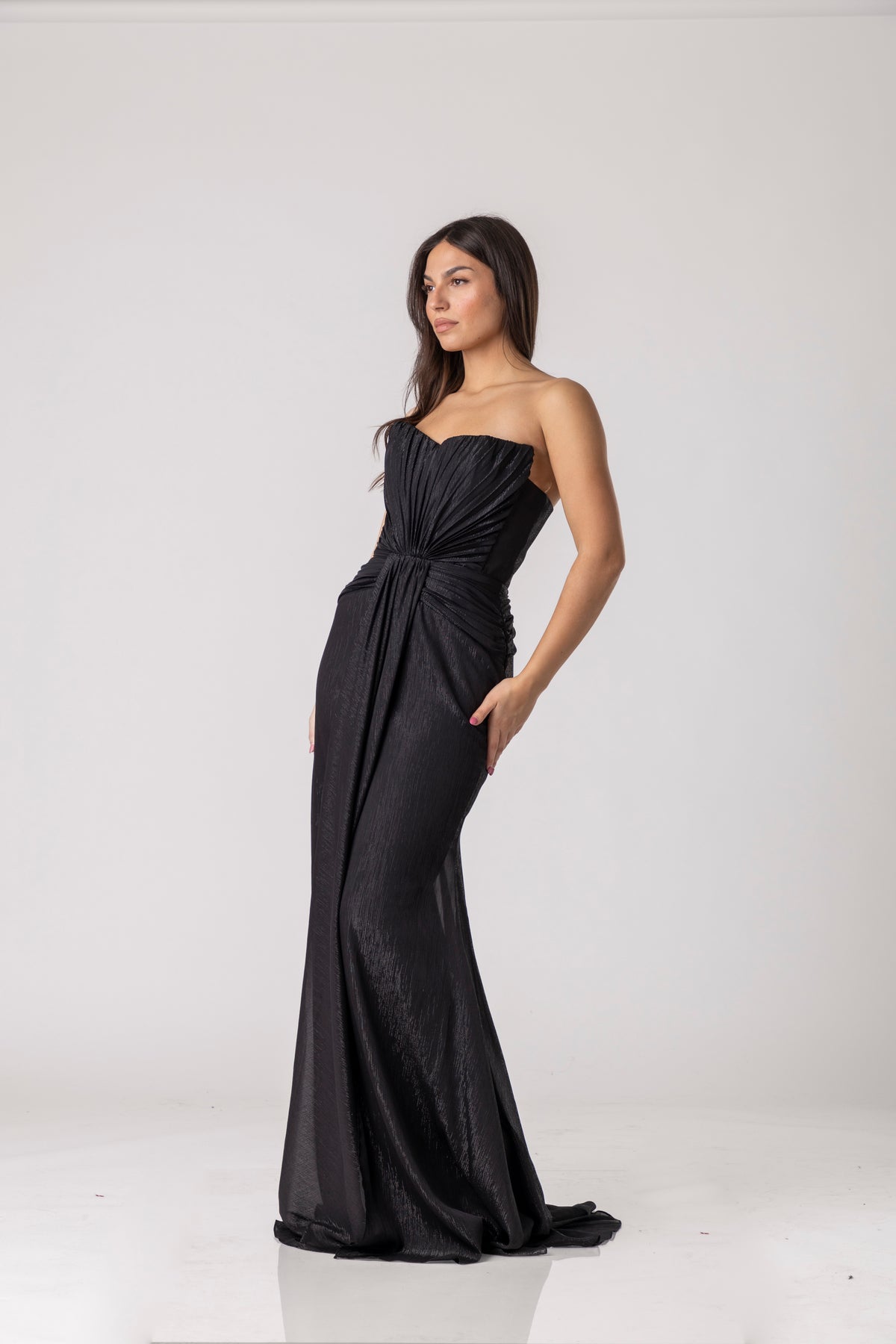 Calixa Draped Evening Gown