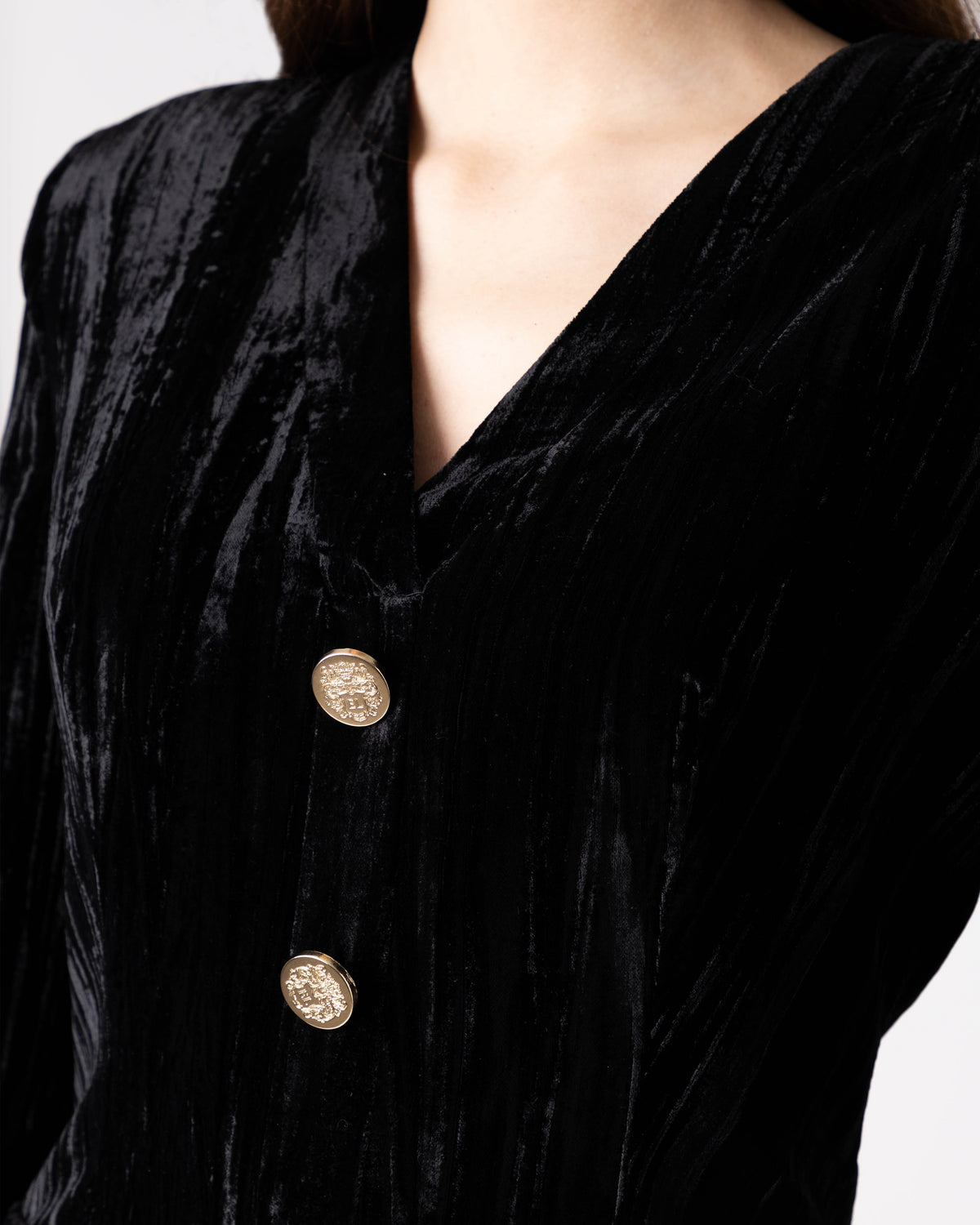 Auren Velvet Button Dress