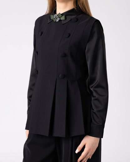 Velmora Tailored Buttoned Top