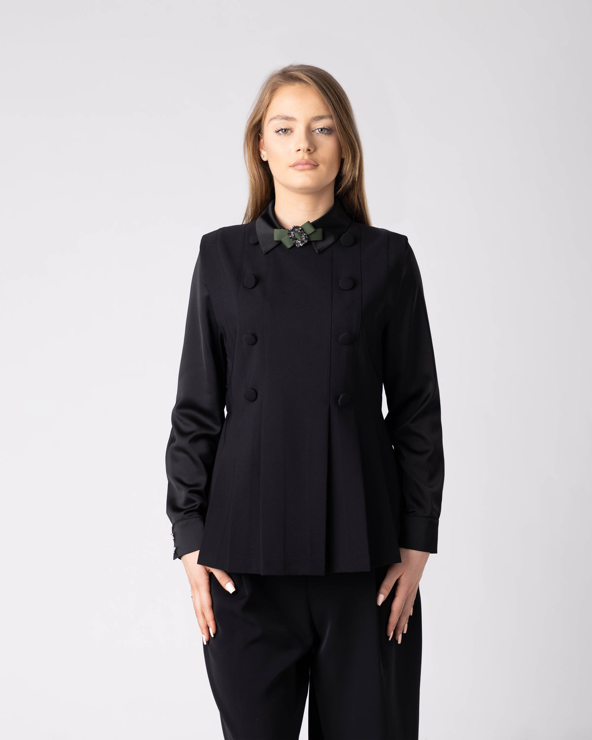 Velmora Tailored Buttoned Top