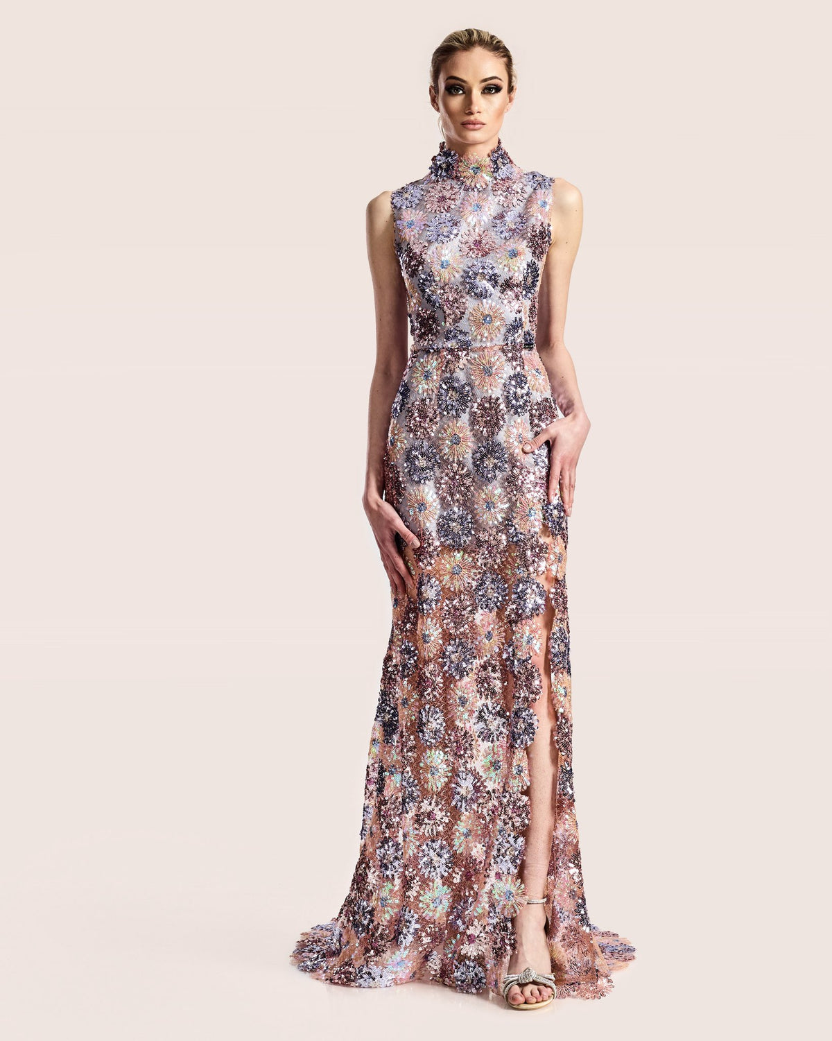 Blossoming Sequin Gown