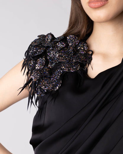 Velyra Draped Evening Dress