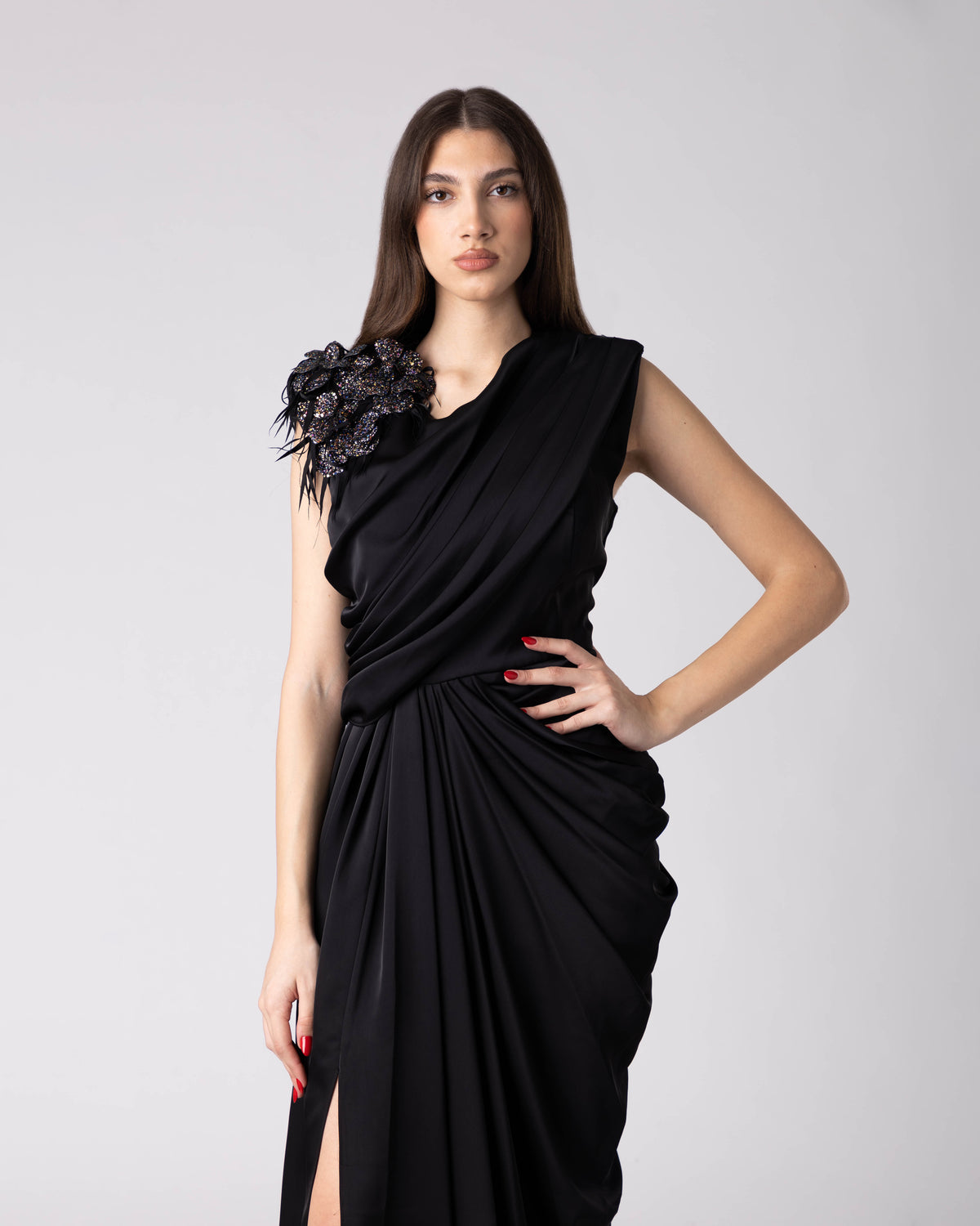 Velyra Draped Evening Dress