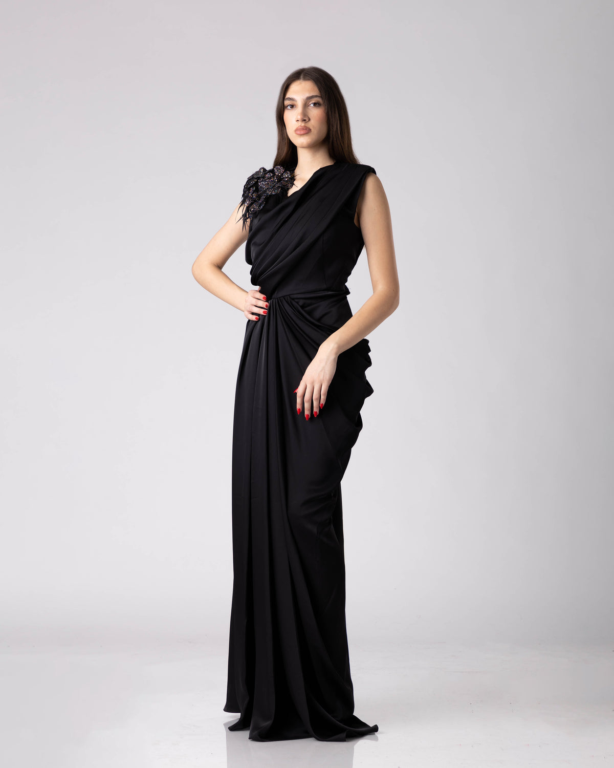 Velyra Draped Evening Dress