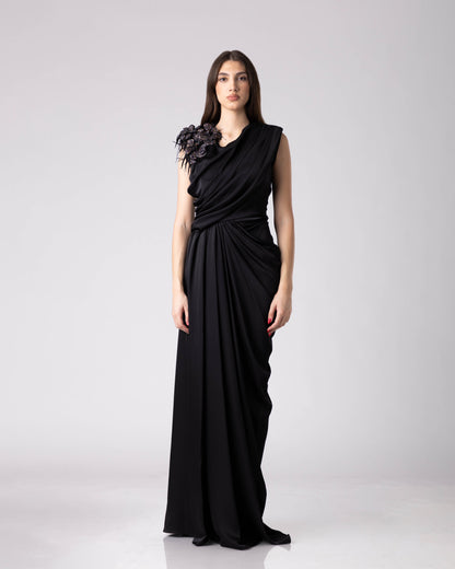 Velyra Draped Evening Dress