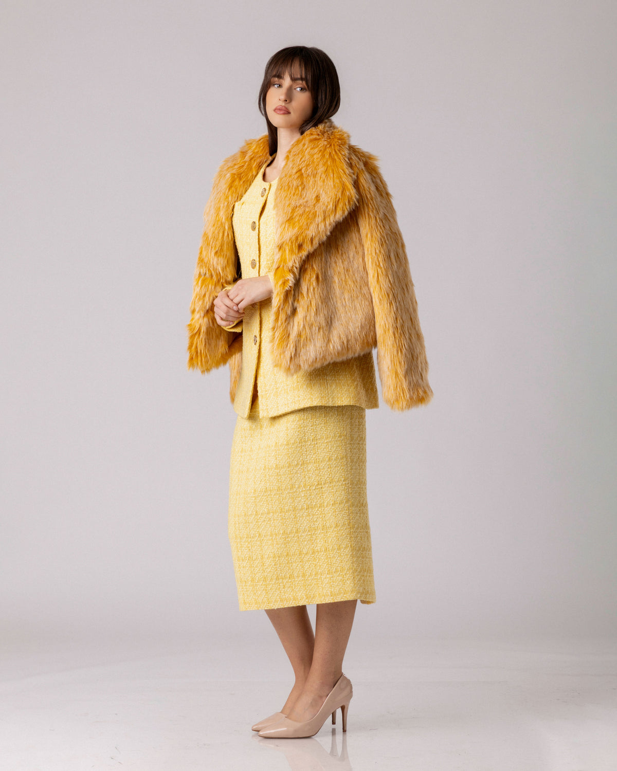 Golden Statement Fur Jacket