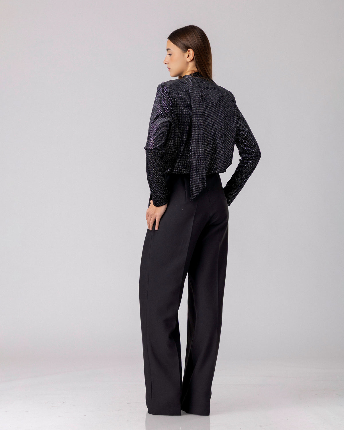 Midnight Tie Blouse