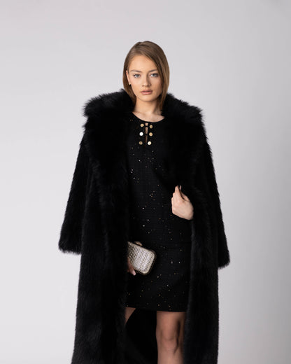 Noir Faux Fur Coat