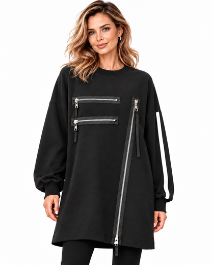 URBAN EDGE Zip-Detail Tunic