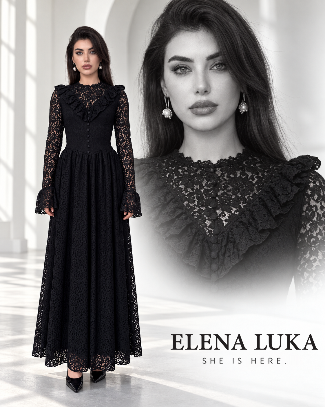 NOCTURNE Lace Maxi Dress